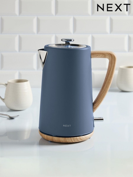 Blue Bronx Wood Effect Kettle (B47658) | £45