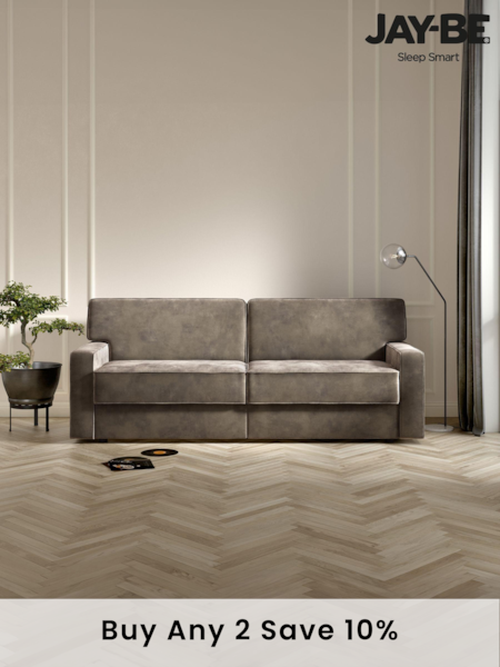 Jay-Be Luxe Velvet Mink Brown Linea 4 Seater Sofa Bed (B47778) | £3,405