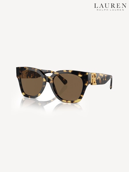 Ralph Lauren The Oversized Ricky Rl8221 Butterfly Brown Sunglasses (B47786) | £290