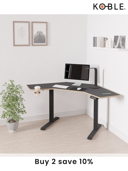 Koble Black Gino Corner Height Adjustable Desk (B47958) | £300