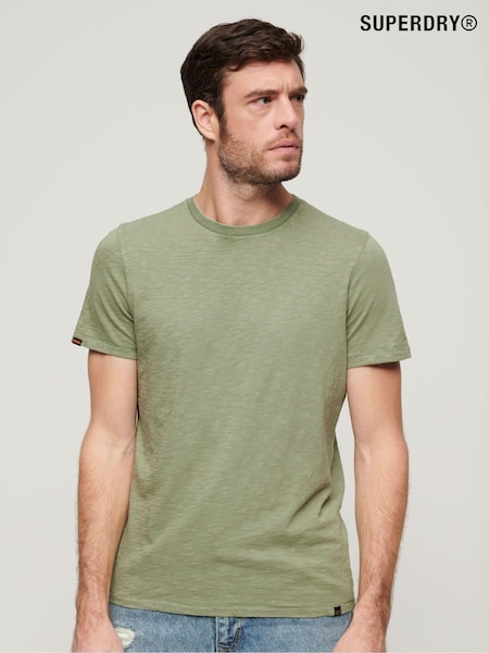 Superdry Green 100% Cotton Crew Neck Slub Short Sleeved T-Shirt (B47980) | £23