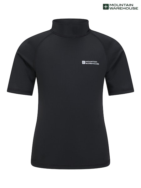 Mountain Warehouse Black Kids Short Sleeved Rash Vest (B48044) | £21