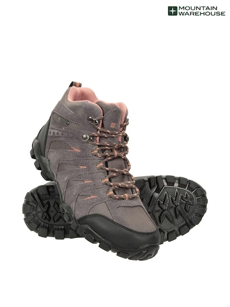 Mountain Warehouse Grey Womens Belfour Waterproof Lightweight Walking Boots (B48225) | £80