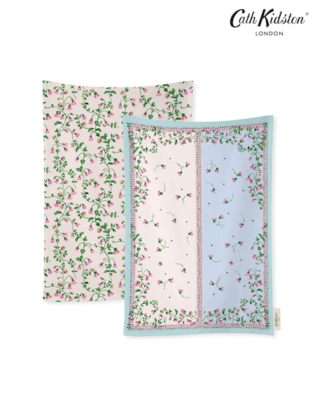 Cath Kidston Twin Flowers Tea 100% Cotton Towels Set Of 4 (B48238) | £36