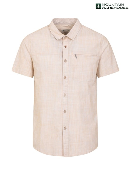 Mountain Warehouse Cream Mens Coconut Slub Texture 100% Cotton Shirt (B48260) | £29