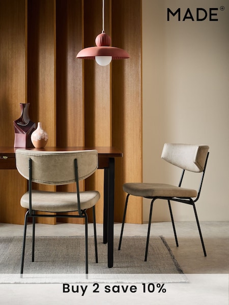 MADE.COM Set of 2 Mink Brown Halina Dining Chairs (B48474) | £249