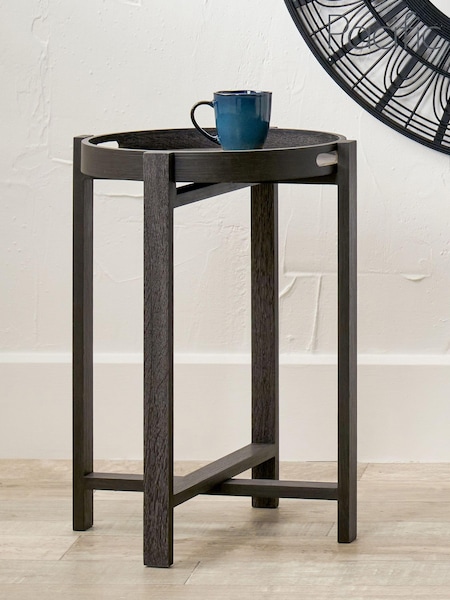 Pacific Dark Grey Marmara Oak Veneer Round Side Table (B48552) | £90