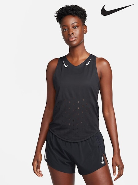 Nike Black AeroSwift Dri-FIT ADV Running Singlet Vest (B48691) | £75