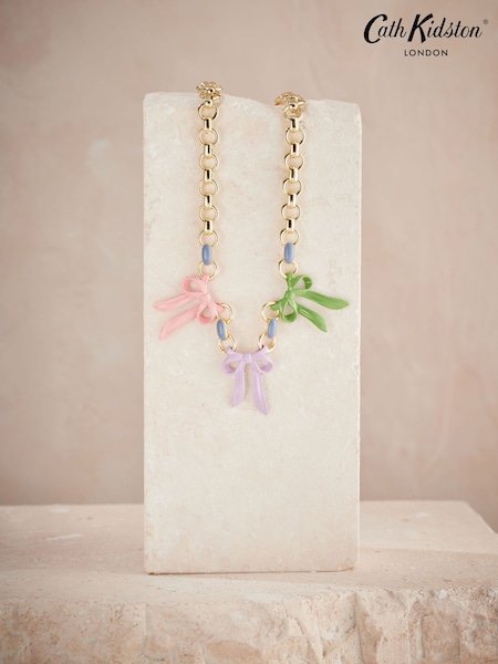 Cath Kidston Gold Tone Bow Necklace (B48732) | £44
