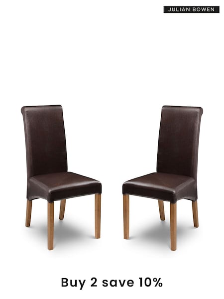 Julian Bowen Brown Oak Cuba Chairs Set Of 2 (B48910) | £190