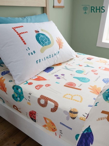 RHS White Woodland Alphabet Fitted Sheet (B49073) | £11 - £13