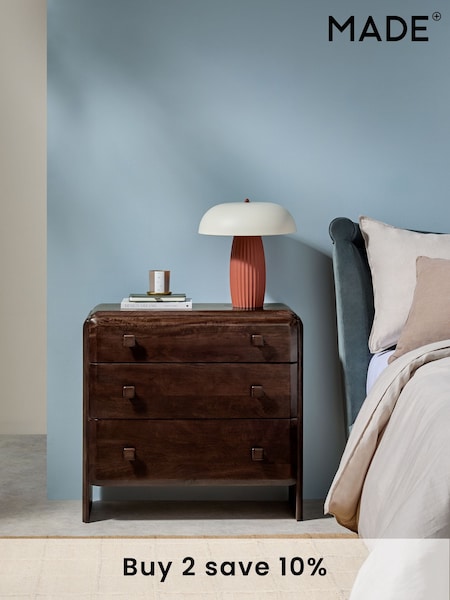 MADE.COM Brown Payton Mango Wood 3 Drawer Chest of Drawers (B49114) | £749