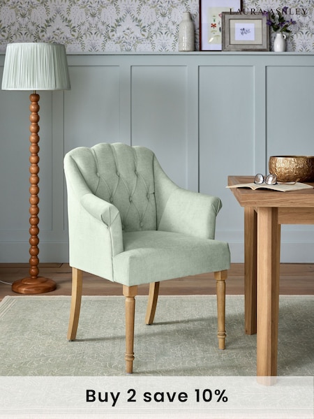 Laura Ashley Annaly Velvet Fern Green Ropsley Dining Chair (B49143) | £189