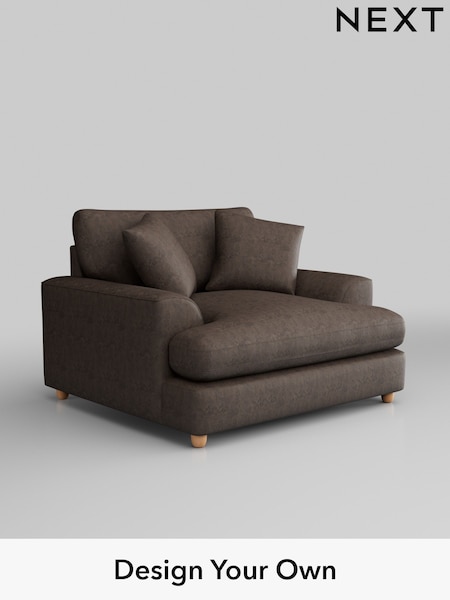 Monza Faux Leather Easy Clean/Peppercorn Brown Parker Platform Grand Relaxed Sit (B49151) | £1,299