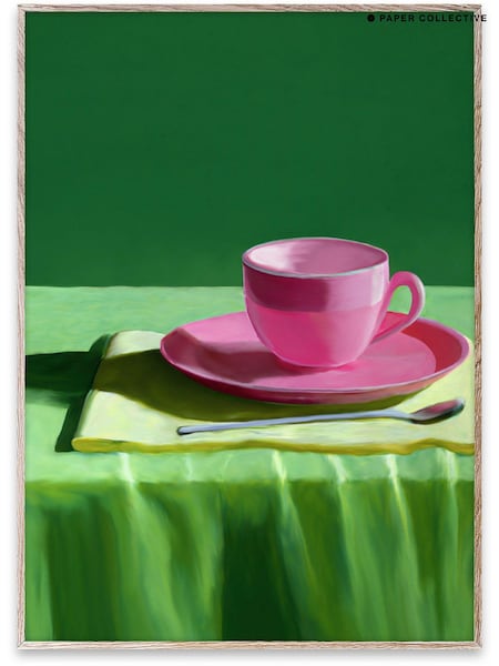Paper Collective Green Still Here Framed Wall Art Print in Natural Oak Frame (B49165) | £70 - £110