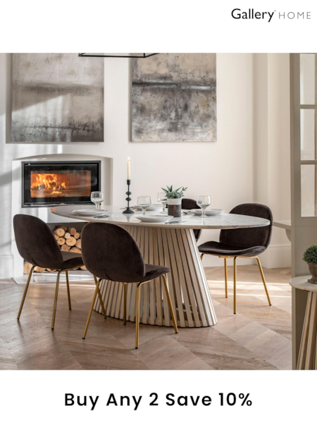 Gallery Home Natural Oujda Marble Oval Dining Table (B49304) | £1,638