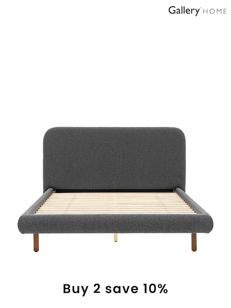 Gallery Home Stone Grey Filey Upholstered Boucle Bed (B49427) | £700 - £750