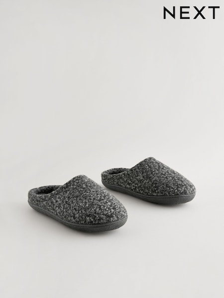 Grey Mule Slippers (B49446) | £20