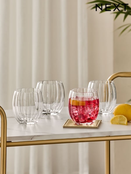 Ottilie Clear Tumbler Glasses Set of 4 Short Tumbler Glasses (B49769) | £25