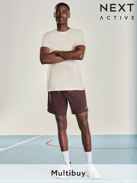 Burgundy Red 7 Inch Active Gym Sports Shorts (B50094) | £20