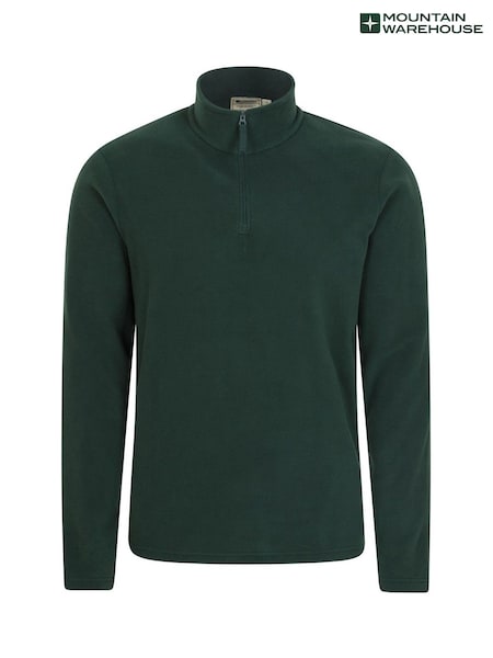Mountain Warehouse Dark Green Mens Camber II Half Zip Quick Drying Fleece (B50096) | £22