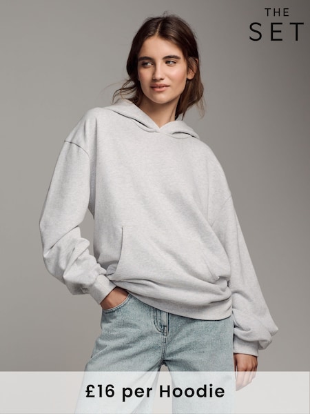 The Set Grey/Black 2 Pack Relaxed Hoodies (B50142) | £32