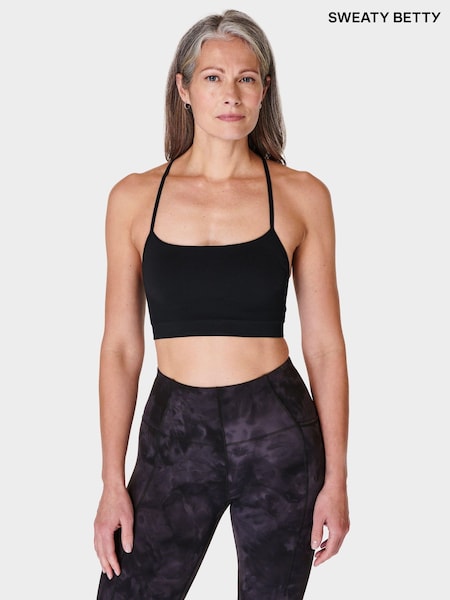 Sweaty Betty Black Spirit Reformed Yoga Bra (B50297) | £35