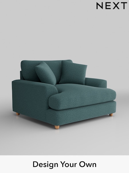 Chunky Chenille/Mid Teal Green Parker Platform Grand Relaxed Sit (B50427) | £1,299