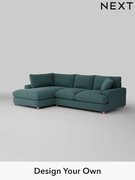 Chunky Chenille/Mid Teal Green Parker Platform Grand Relaxed Sit (B50427) | £2,375