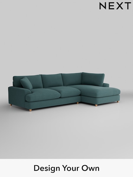 Chunky Chenille/Mid Teal Green Parker Platform Grand Relaxed Sit (B50427) | £2,525