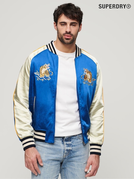 Superdry Blue Sukajan Embroidered Bomber Jacket (B50435) | £60