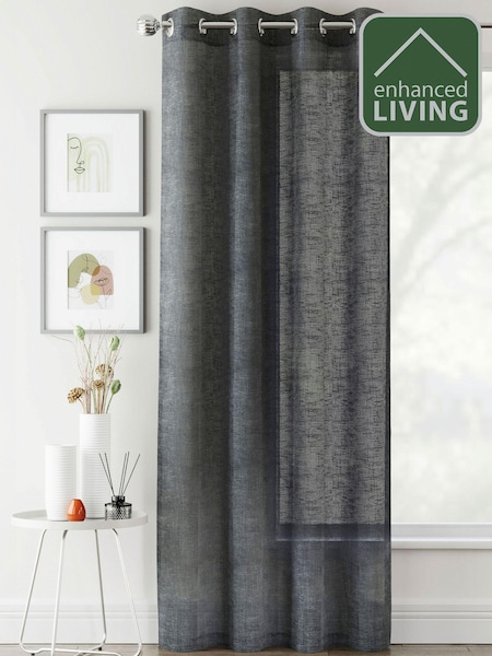 Enhanced Living Black Crete Pair Of Voile Panels (B50642) | £26 - £30