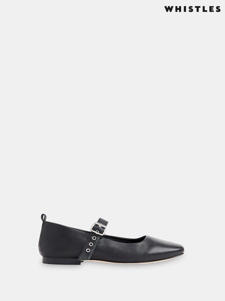 Whistles Black Elba Ballet Pumps (B50719) | £119