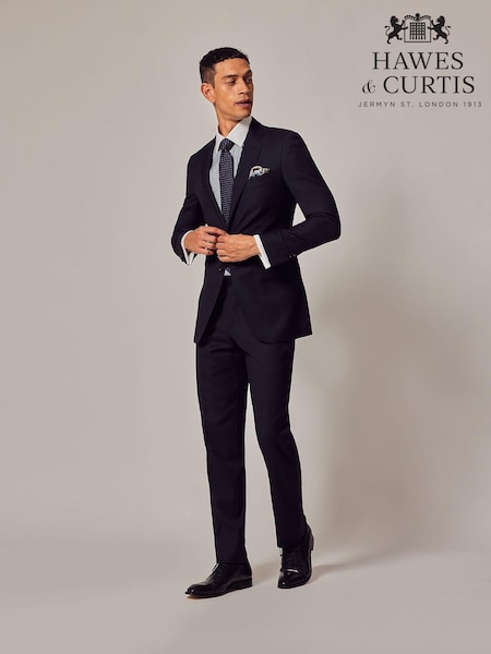 Hawes & Curtis Slim Blue Twill Suit Jacket (B51019) | £100