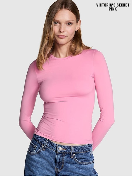 Victoria's Secret PINK Moonstone Pink Long Sleeve Soft Stretch T-Shirt (B51199) | £29