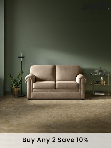 Jay-Be Cosy Chenille Dreamy Cream Heritage 2 Seater Sofa Bed (B51213) | £1,155