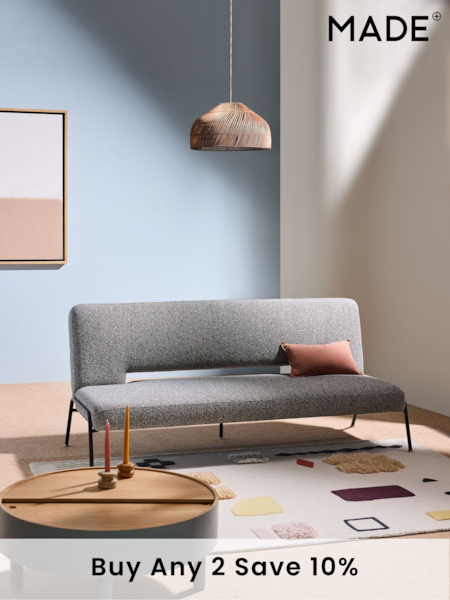 MADE.COM Grey Marl Pax Boucle Knox 2 Seater Sofa Bed (B51375) | £425