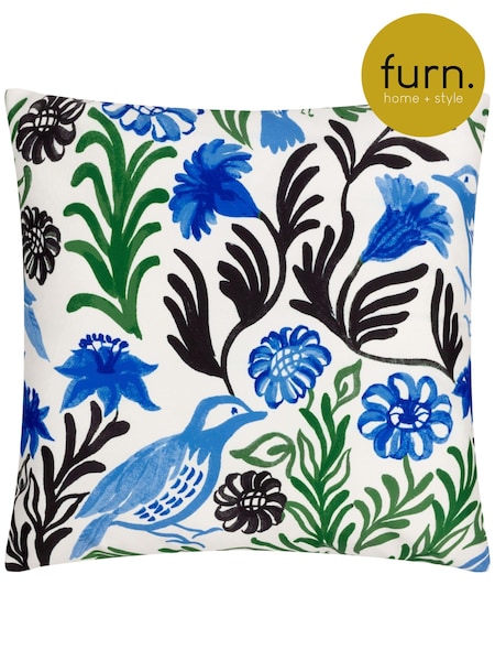 Furn Blue Aljento Trending Floral Outdoor Cushion (B51404) | £15