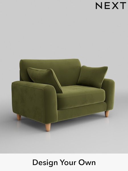 Plush Velvet Easy Clean/Mid Olive Green Campbell (B51553) | £975