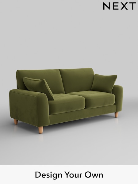 Plush Velvet Easy Clean/Mid Olive Green Campbell (B51553) | £1,175