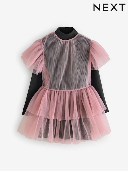 Pink 2-in-1 Mesh Party Dress (3-16yrs) (B51638) | £14.50 - £17
