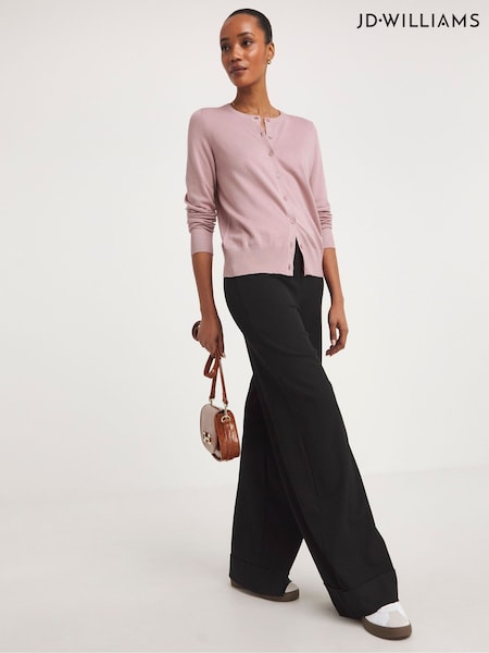 JD Williams Pink Crew Neck Cardigan (B51731) | £0