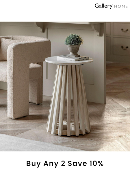 Gallery Home Natural Oujda Marble Side Table (B51840) | £291