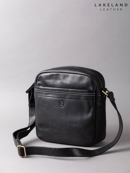Lakeland Leather Black Small Keswick Leather Messenger Bag (B52075) | £90