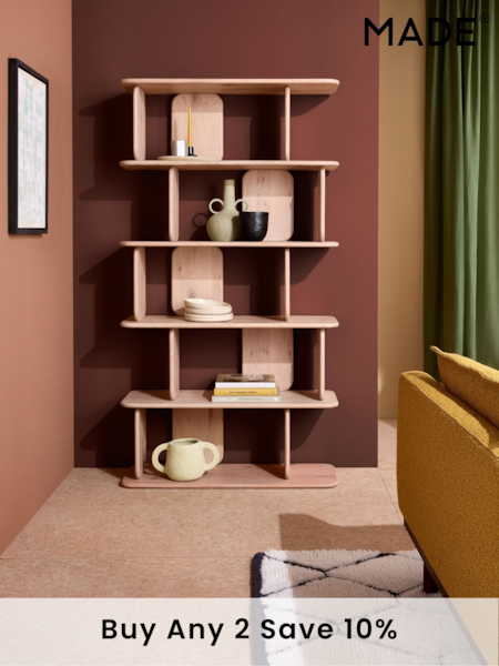 MADE.COM White Wash Oak Nyla Tall Shelving Unit (B52108) | £729