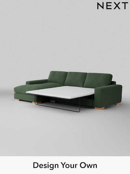 Fine Chenille Easy Clean/Mid Khaki Green Houghton Deep Relaxed Sit (B52381) | £2,825