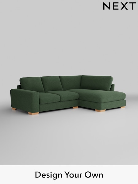 Fine Chenille Easy Clean/Mid Khaki Green Houghton Deep Relaxed Sit (B52381) | £2,150