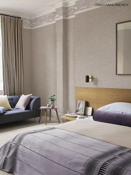 Graham & Brown Praline Rustic Weft 10M Wallpaper (B52518) | £85