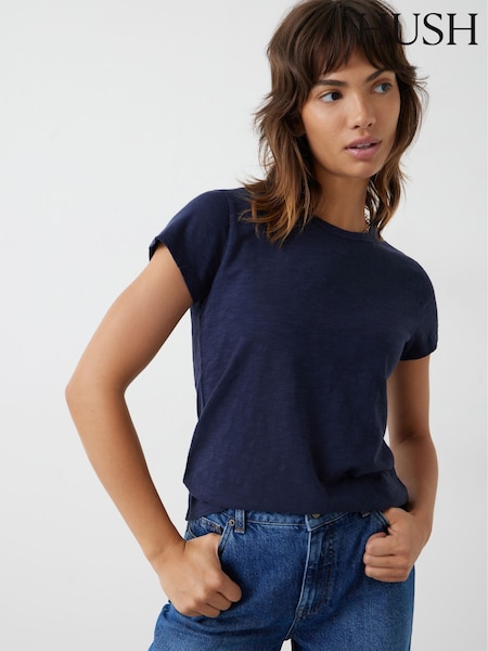 Hush Blue Slim Fit Crew T-Shirt (B52527) | £27