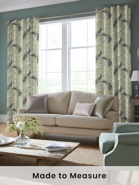 Laura Ashley Hedgerow Green Belvedere Made to Measure 100% Cotton Curtains (B52623) | £91